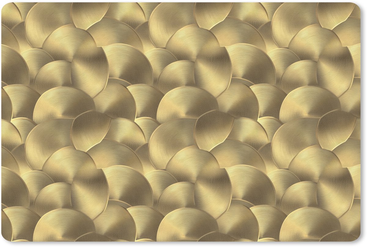 Muismat 13x8 cm - Mousepad Modern - Cirkel - Goud - Muismatten