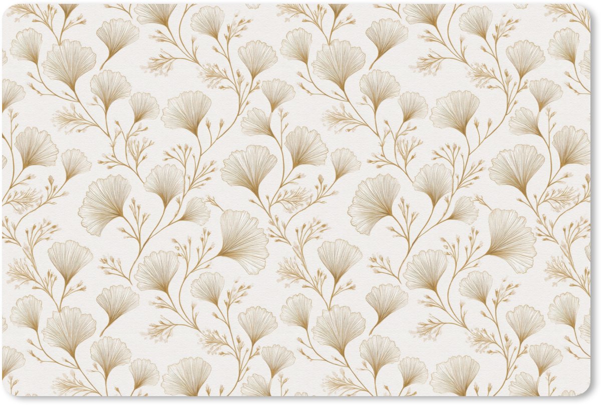 Muismat 13x8 cm - Mousepad Ginkgo - Takken - Goud - Muismatten