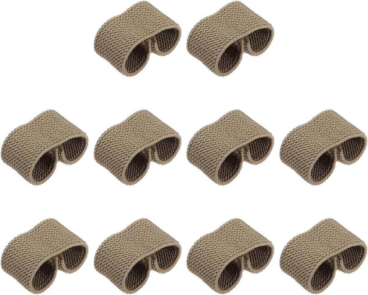 Elastic Belt Holders - 10-Pack Belt Organizers - Web Belt Loop Stays - Backpack Belt Holder voor 4cm Wide Straps/Straps - Khaki