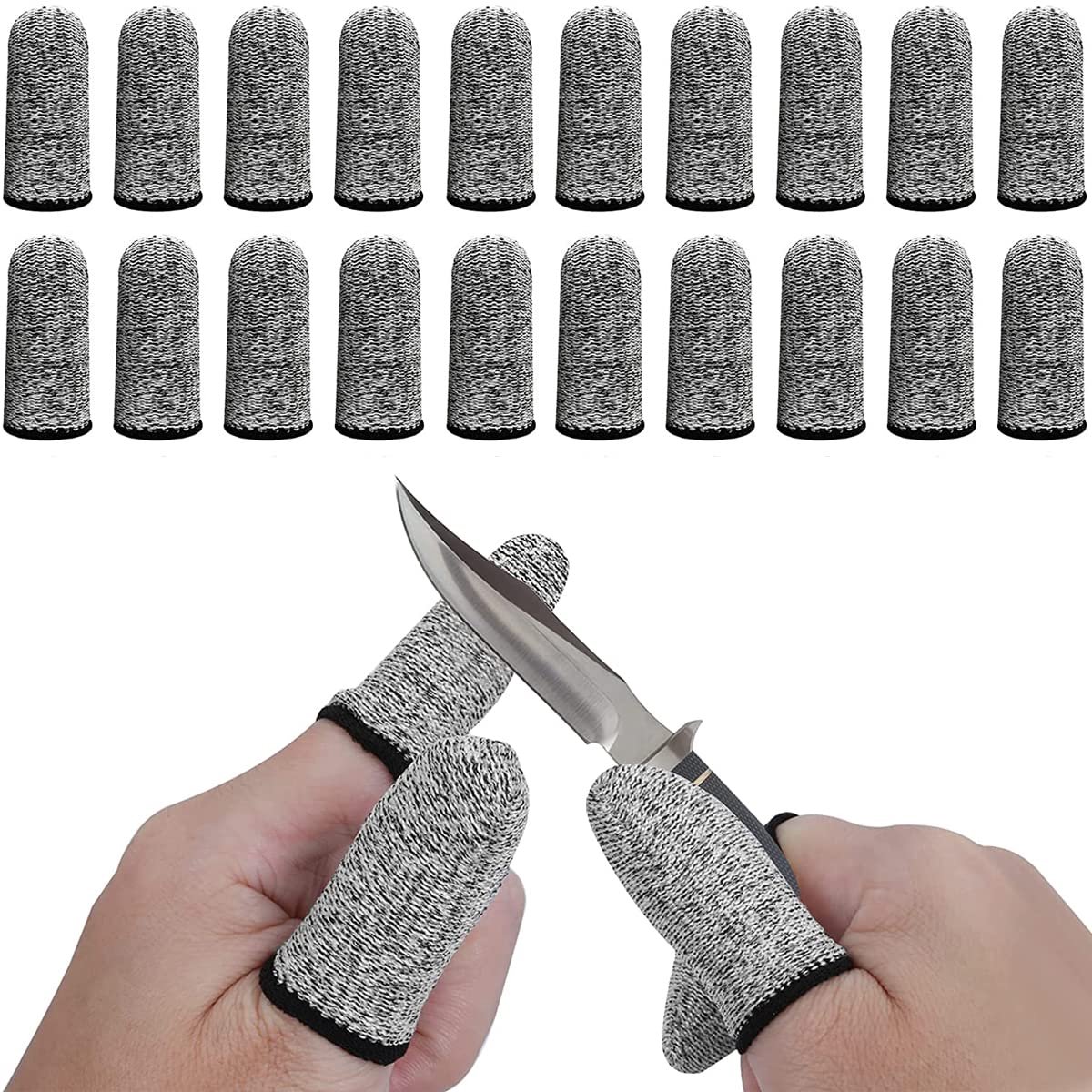 20 Pcs Finger Guards - Anti-Cut Finger Cover - Reusable Finger Cots - Cut Resistant Protection - Thumb Guard - Finger Cots voor Keuken - Tuin - Werk - Veiligheid