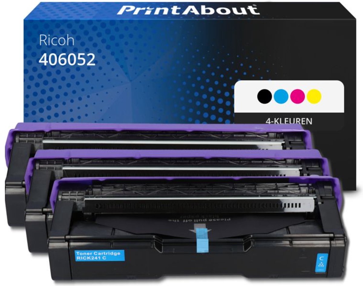 PrintAbout huismerk Toner 406052 (406094) 4-kleuren Multipack geschikt voor Ricoh