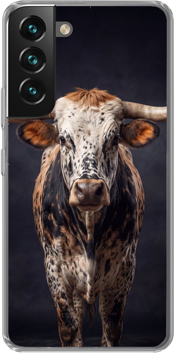Telefoonhoesje Geschikt voor Samsung Galaxy S22 Plus hoesje - Stier - Kleurrijk - Hoorns - Siliconen Telefoonhoesje Telefoonhoesje