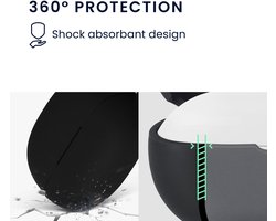 kwmobile cover voor oordopjes case – geschikt voor EarFun Clip Open Ear – Trendy beschermhoes draadloze oordopjes in zwart
