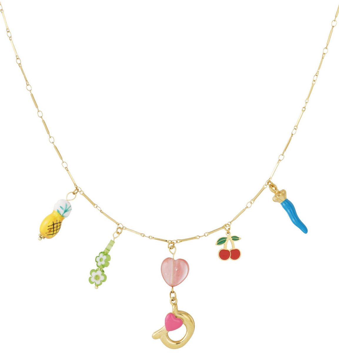 Happy Initials ketting met bedels