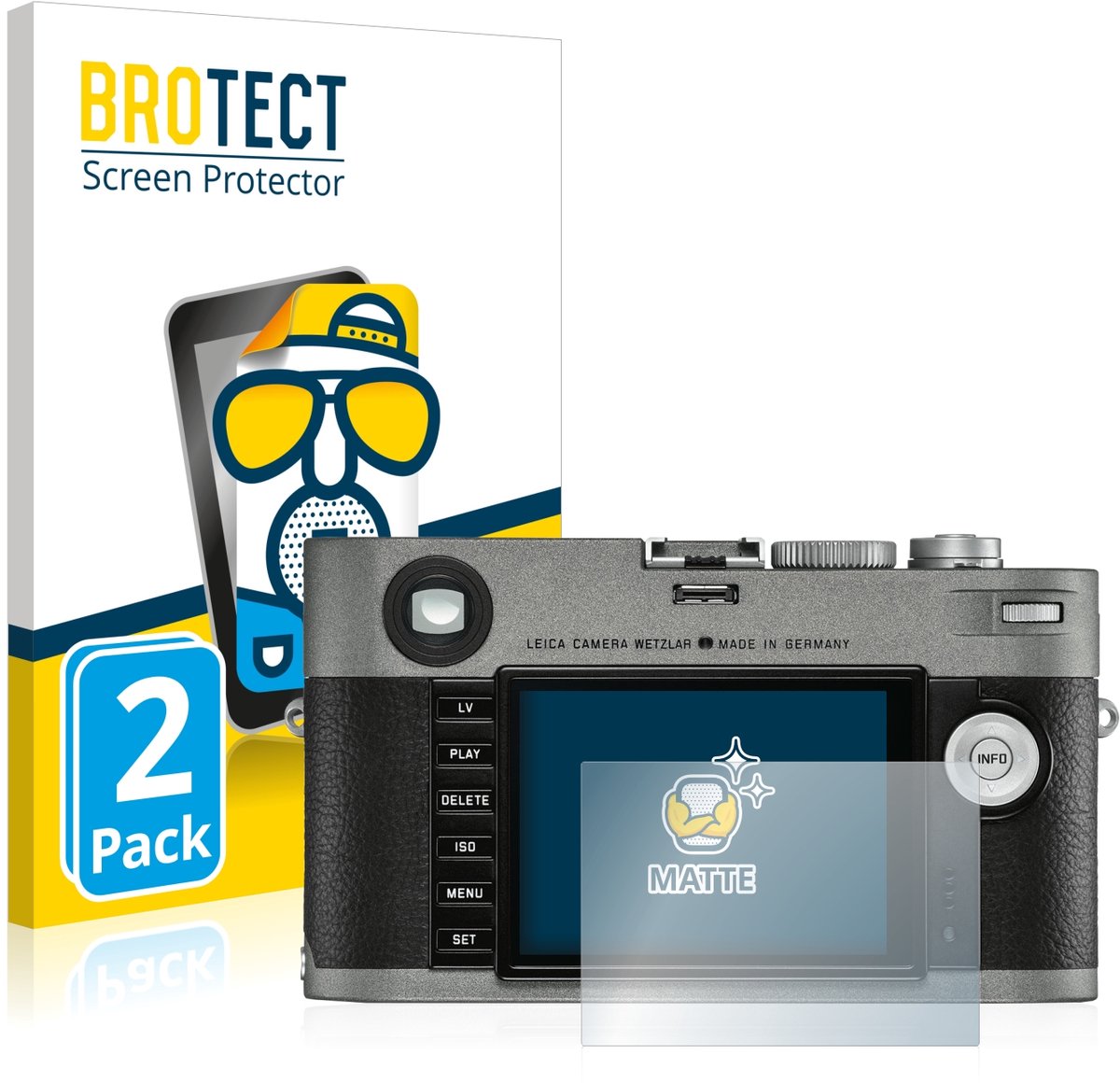 BROTECT - Screenprotector voor Leica M-E Typ 240 2019 - Folie Beschermfolie matte 2 Stuks