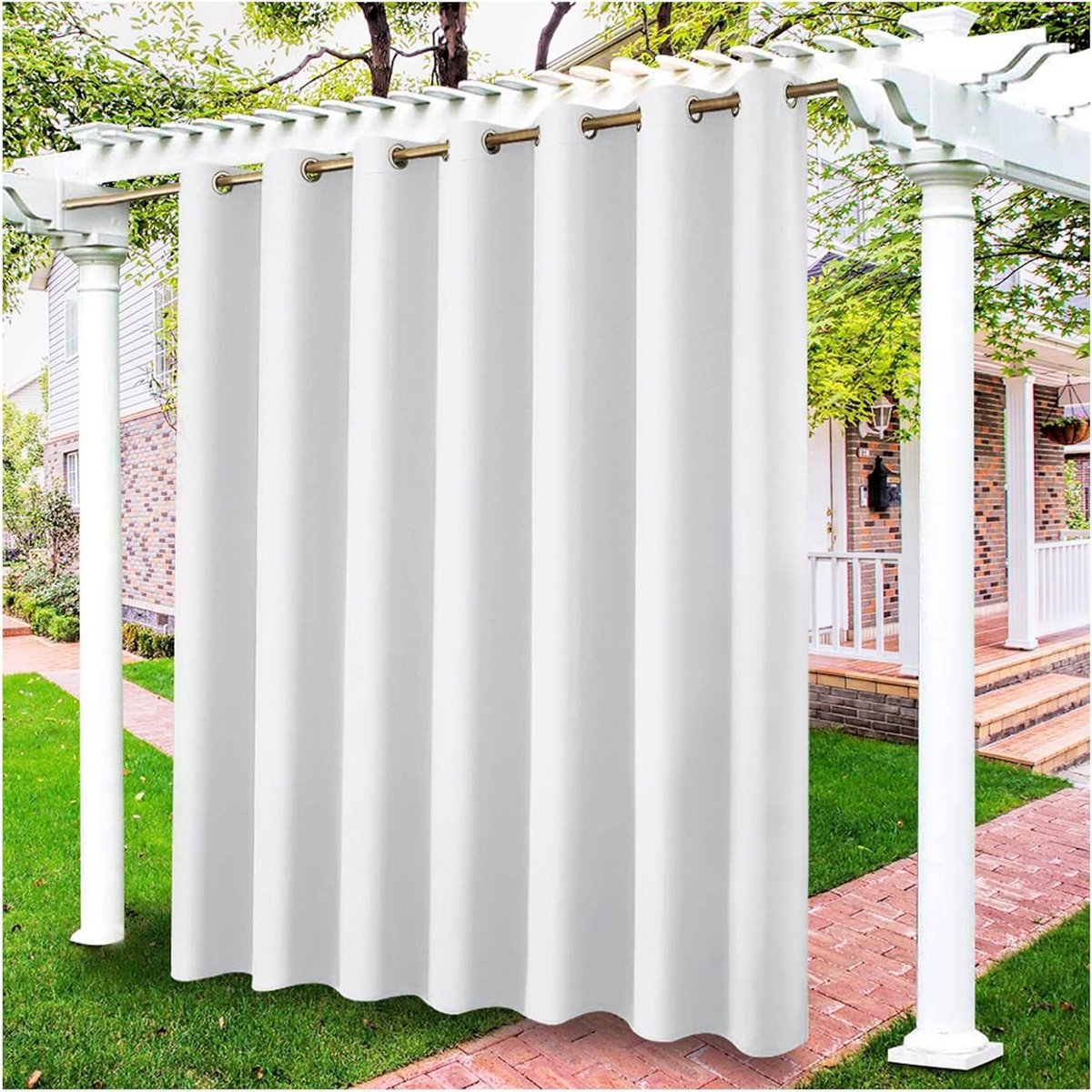Waterproof Outdoor Gordijnen - Terras Gordijnen Tuin - Buiten Leven - Verduisterend en Waterafstotend - 213 x 294 cm - Wit