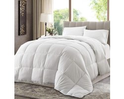 Dekbed met hoeklussen - Donzen kussen - Comfortabel slapen - Hypoallergeen en anti-mijt - Oversized King - Wit