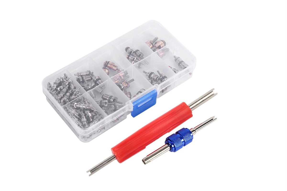 Store_7 - Ventiel Core Tool Kit - Gereedschap voor airco - 102 stuks - Onderhoudsset voor auto - Fiets en auto - Professioneel gebruik