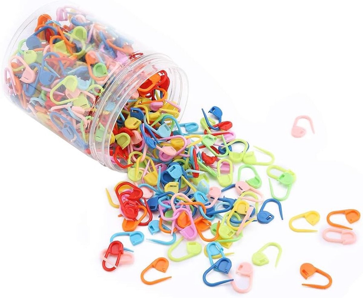 500 Stuks Kleurige Plastic Breiaccessoires, Locking Stitch Markers en Haaknaalden voor DIY Naai- en Haakprojecten