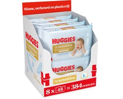 Huggies billendoekjes - Extra Care Sensitive - 384 babydoekjes (8 x 48 stuks) - 100% plastic vrij