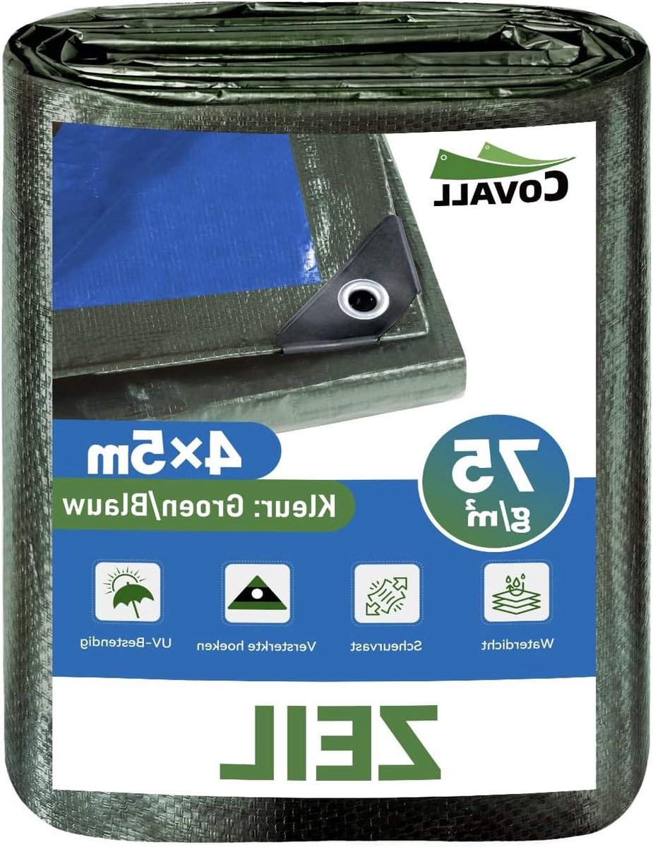 Afdekzeil - Zeil Beschermhoes - Goederen Afdekken - Scheurvast HDPE Weefsel - 4 x 5 m - Groen/Blauw