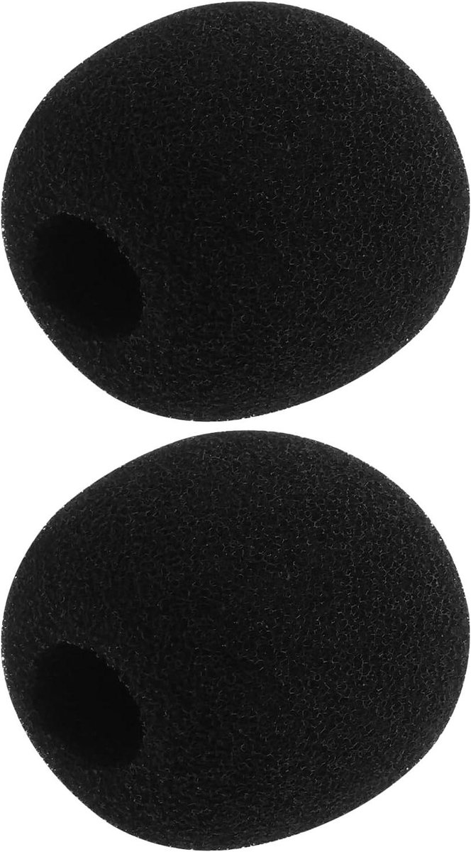 Microfoon Winddemper - Popfilter Spons - Opname Geluid - Vermindert Windgeluid - 2 stuks - Zwart