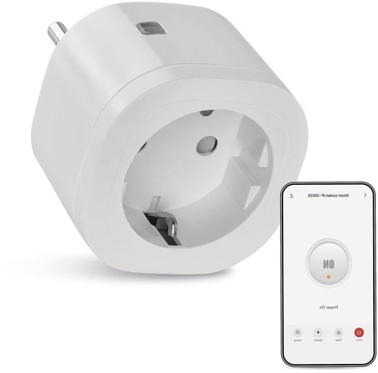 Slimme Stekker - WLAN Socket - Apparaten Bediening - Energieverbruik Meten - 16A - Wit