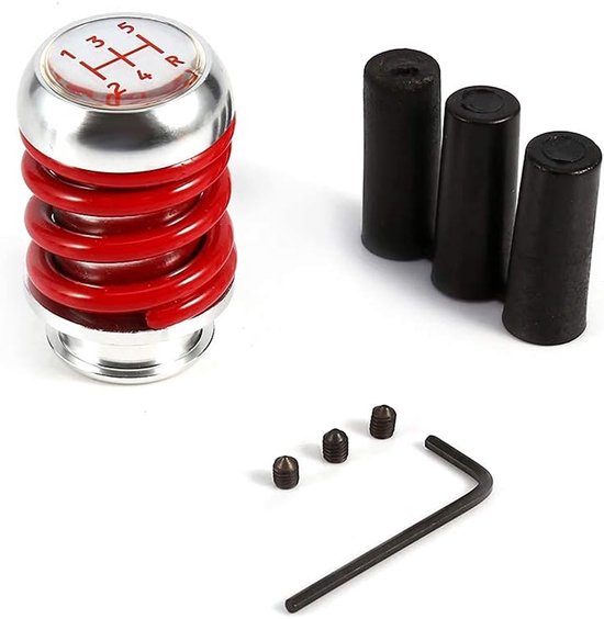 Schakelpookknop Aluminium - Veerpookknop Pookknop - Auto Versnellen - Universele Pasvorm - 62 mm Hoogte - Rood — afbeelding 4