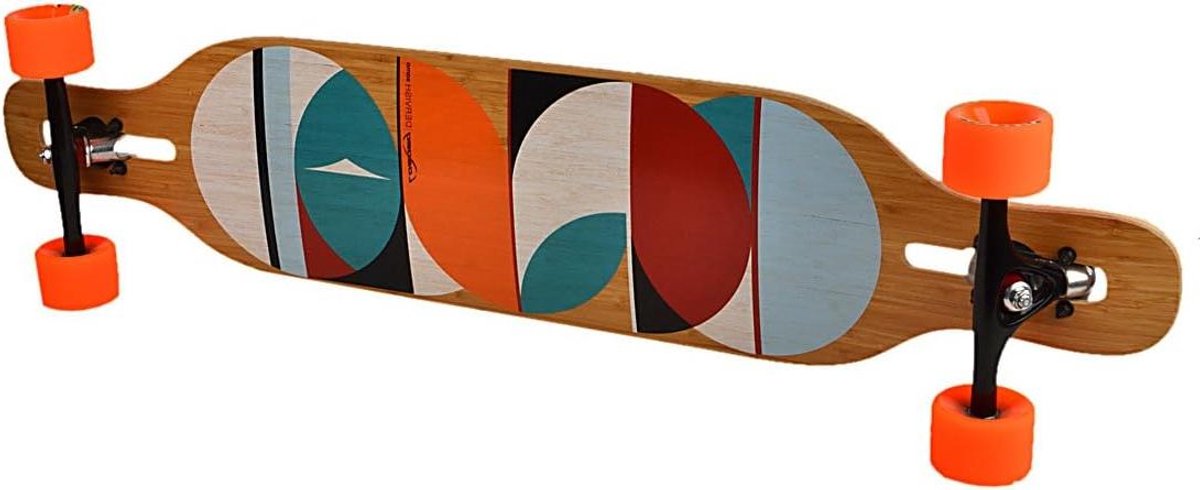 Longboard Bamboe Skateboard Cruiser Cruisen door stad Flex 2 medium flex 109 cm dek lengte Multi