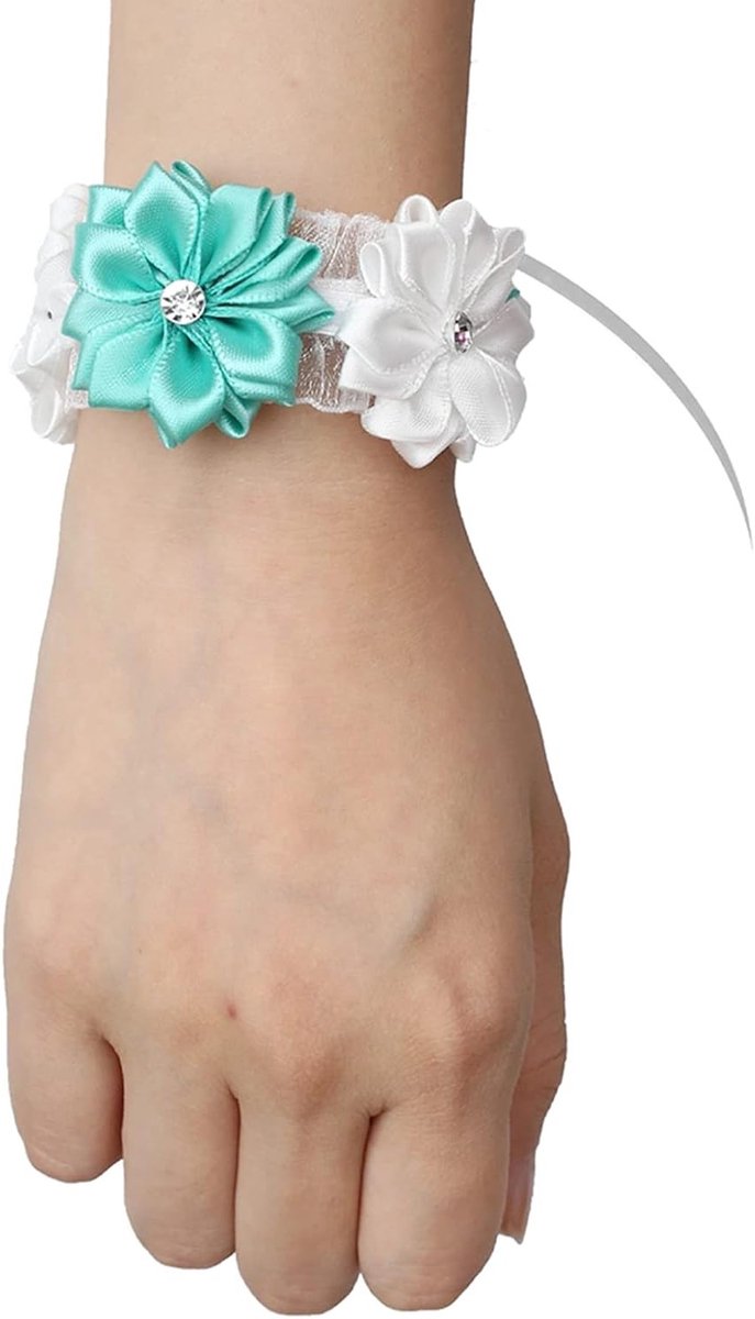 Romantische zijden bloemenarmbanden voor bruiloften - 6 stuks - Bruidsmeisjesaccessoires, Decoratie en Geschenken