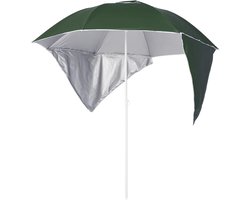 Strandscherm met zijwanden - Parasol tuinscherm - Bescherming tegen zon - Airvention luchtcirculatie - 215 cm booglengte - Groen
