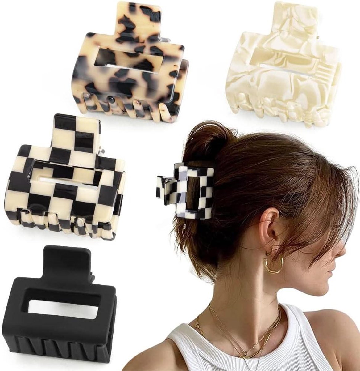 Acetaat Haarspeldjes - Haaraccessoires Set - Haar Styling - Set van Vier - 10 cm - Gekleurd
