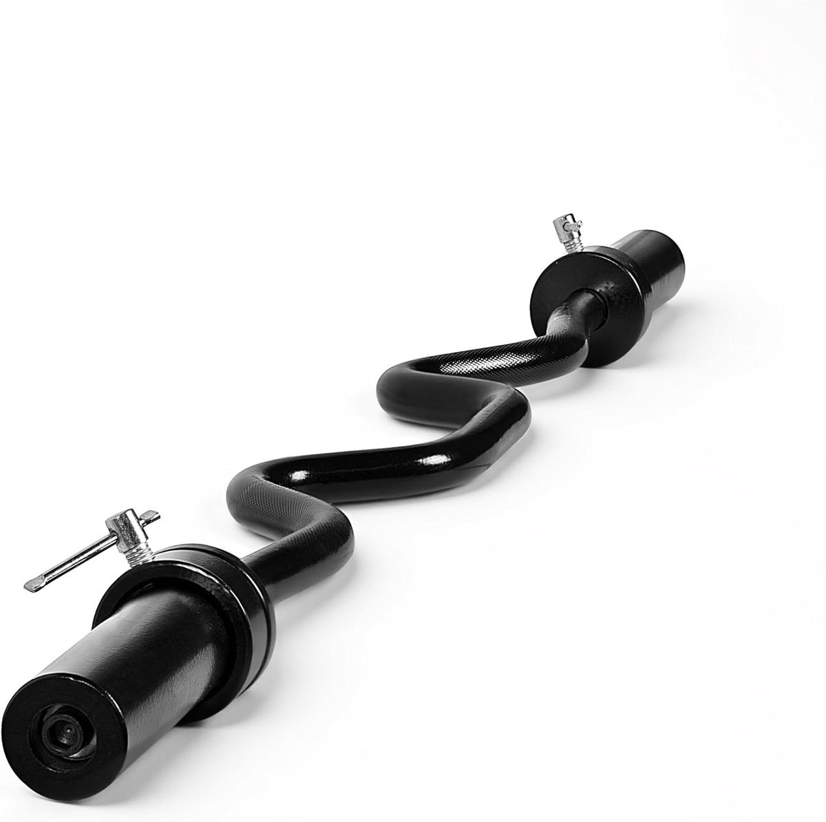 Olympische Curl Bar - Biceps Triceps Bar - Kracht Training - Gekartelde Handgrepen - 48 Inch - Zwart