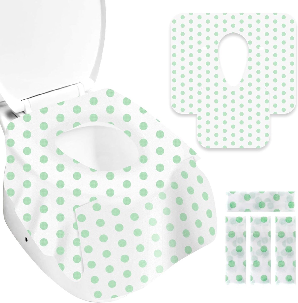 Pack of 40 Disposable Toilet Seat Covers - Portable Extra Large 60 x 65 cm voor Openbare Toiletten - Reisaccessoires