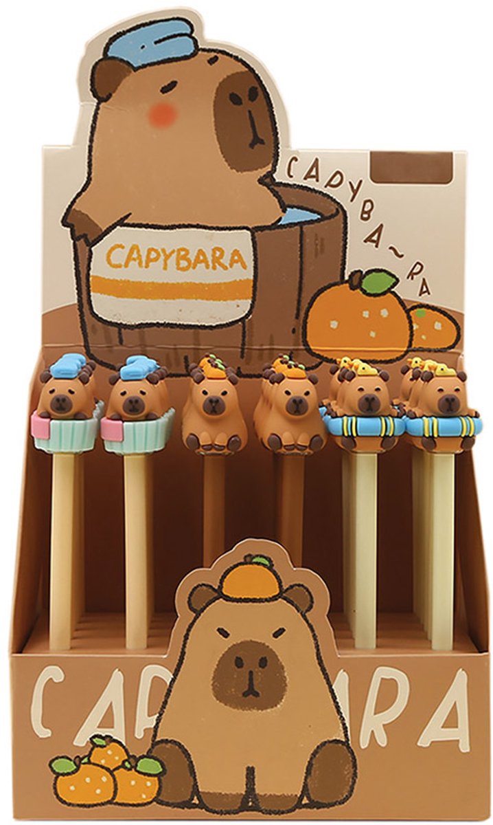 Centrum gelpen set uitwisbaar Capybara 36 stuks blauw schrijvend.