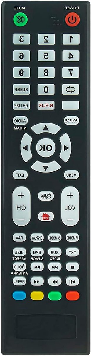 Afstandsbediening TV - Afstandsbediening Universeel - TV Bediening - Geen Programmering Nodig - 10 Meter Bereik - Zwart