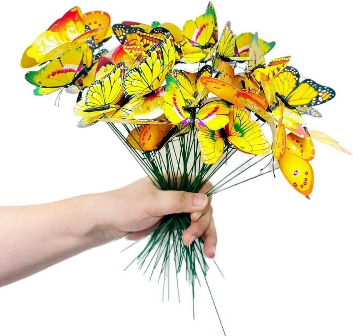 Decoratieve 3D Vlinders voor de Tuin, Kunststof Tuinaccessoires voor Bloembedden en Potten, Beweegbare Vlinders voor Buiten en Wanddecoratie