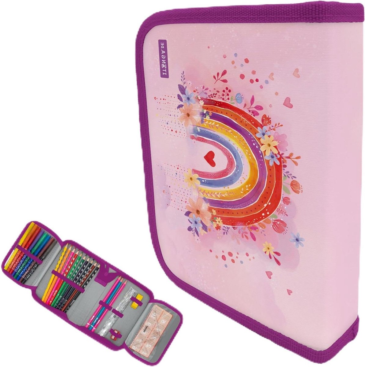 Schooletui Gevuld - Etui Jongens Meisjes - Schoolbenodigdheden Organiseren - 28 Delig Inclusief - 195 x 13 x 45 cm
