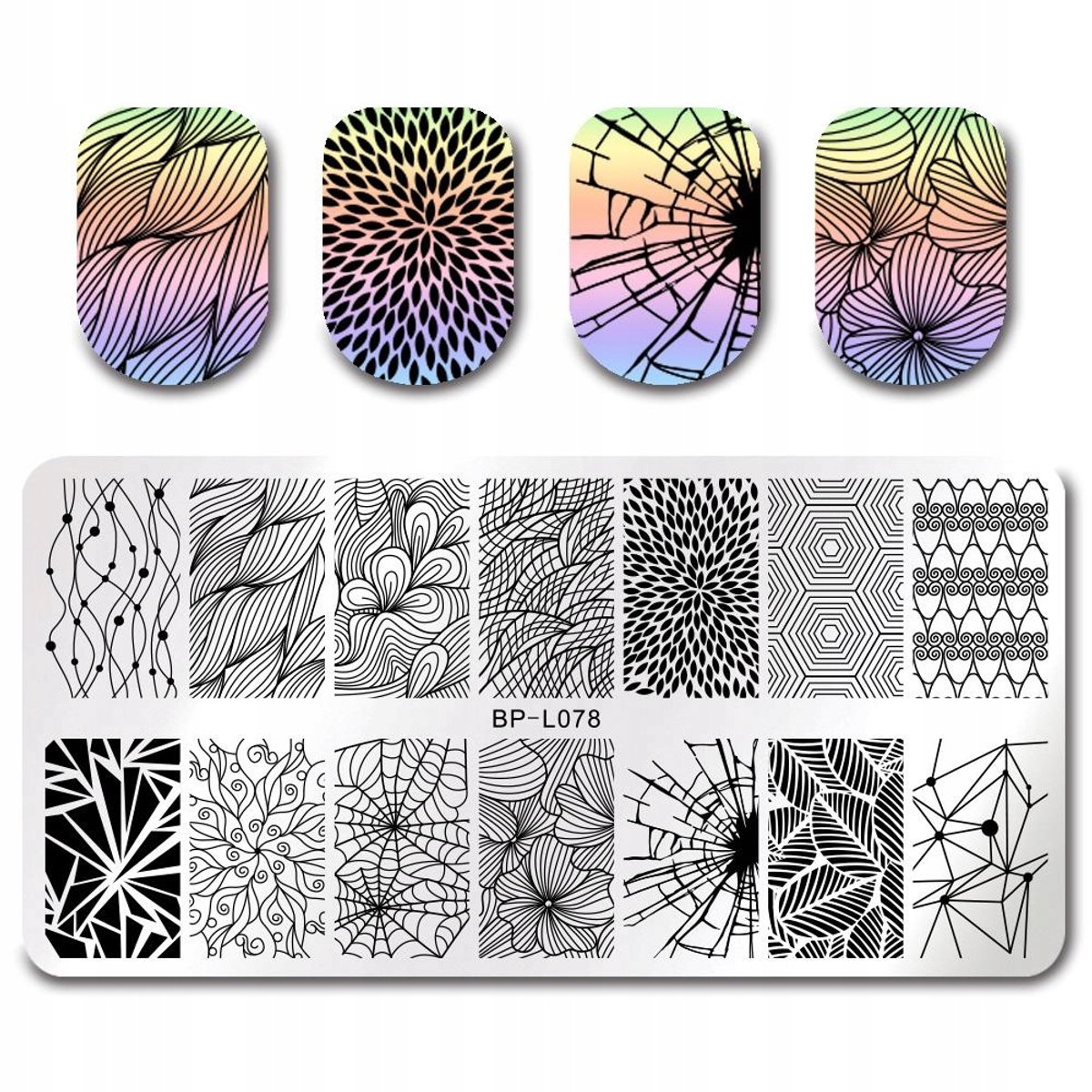 Born Pretty BP - L078 - Blik semplplaatje voor Nageldecoratie - Herbruikbaar - Diverse Motieven