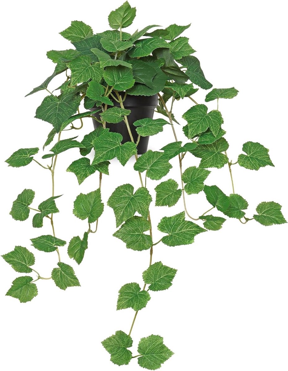 Realistische Kunstplanten voor Binnen, Hangplant in Pot voor Thuis, Keuken en Kantoor Decoratie, Ideaal voor Bureau en Badkamer