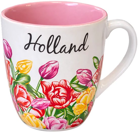 Koffie mok Holland gekleurde tulpen - Mok / beker voor koffie - Holland souvenir