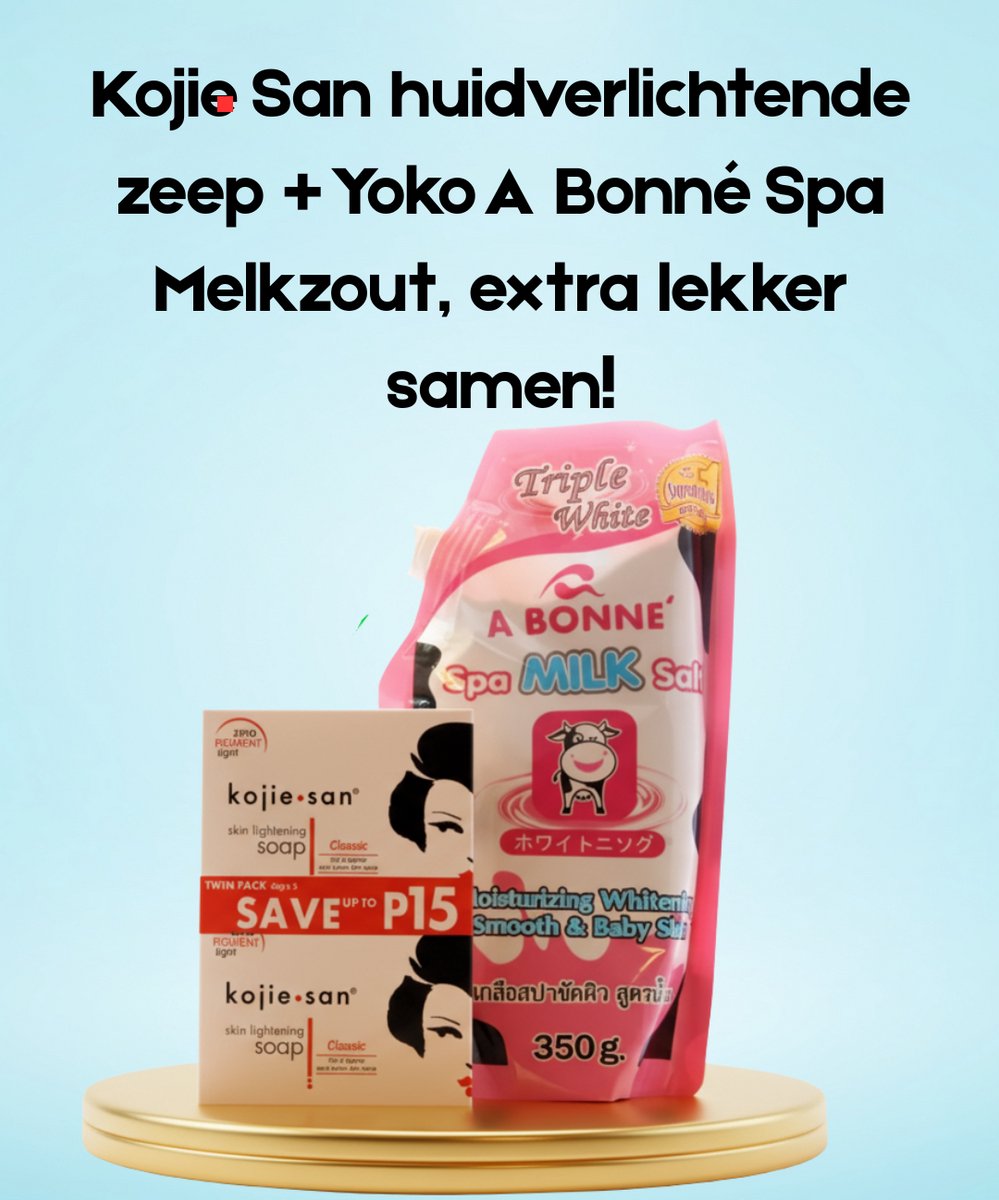 Kojie San Huidverlichtende Zeep + Yoko A Bonné Spa Melkzout – Extra Goed Samen! – Verhelderende & Exfoliërende Body Care Set – verminderde Donkere Vlekken, Egaliseert de Huidtint & Laat de Huid Zacht, Glad & Stralend Achter