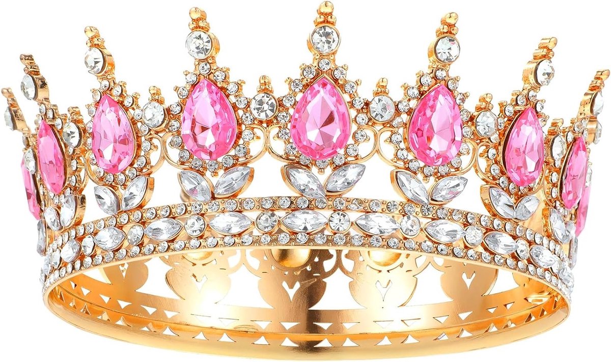 Koningin Tiara met Strass en Kristallen voor Bruiloft, Verjaardag en Feestelijke Kostuums