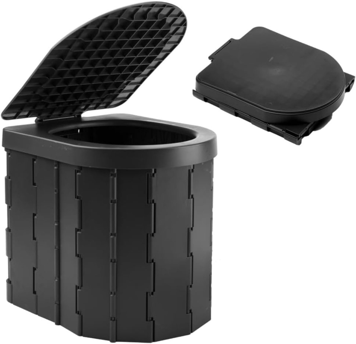 DnA® Camping Toilet - Draagbaar Toilet - Toiletemmer Met Deksel - Zwart - 29cm x 27cm x 31cm