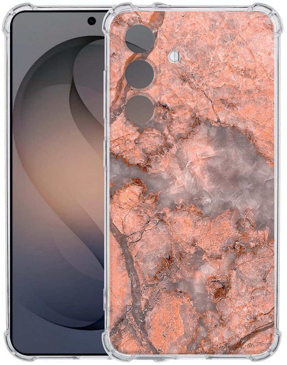 Softcase Samsung Galaxy S26 Marmer Oranje Valbestendig