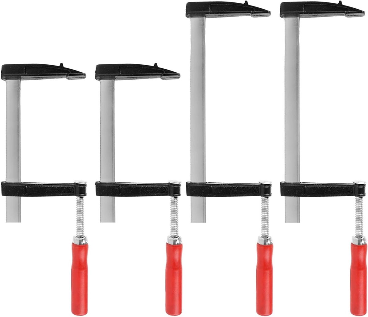 Dailygoods- Schroefklemmen set van 4 stuks - Spanners met spanwijdte 150 mm/300 mm - Projectie 80 mm - Staal/Nylon - Nauwkeurige fixatie van houtwerkstukken - Klemmen