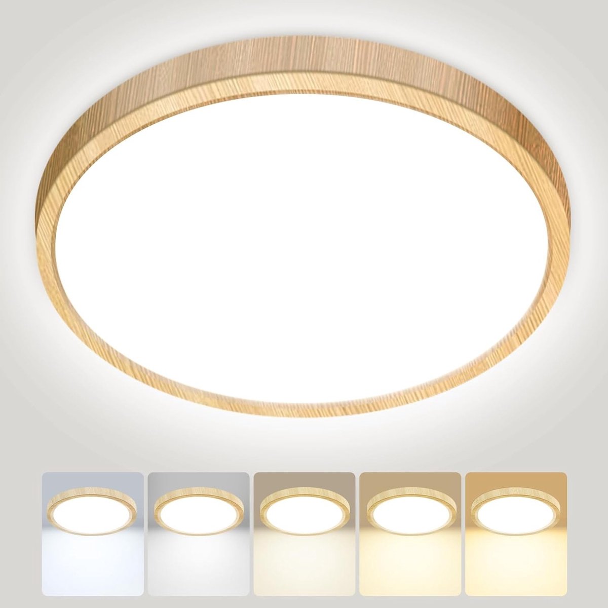 Moderne Ronde Inbouwverlichting voor Badkamer en Keuken, 24W 2800LM, IP54 Waterdicht, Verstelbare Kleurtemperaturen 3000K-6500K, Ø30 cm