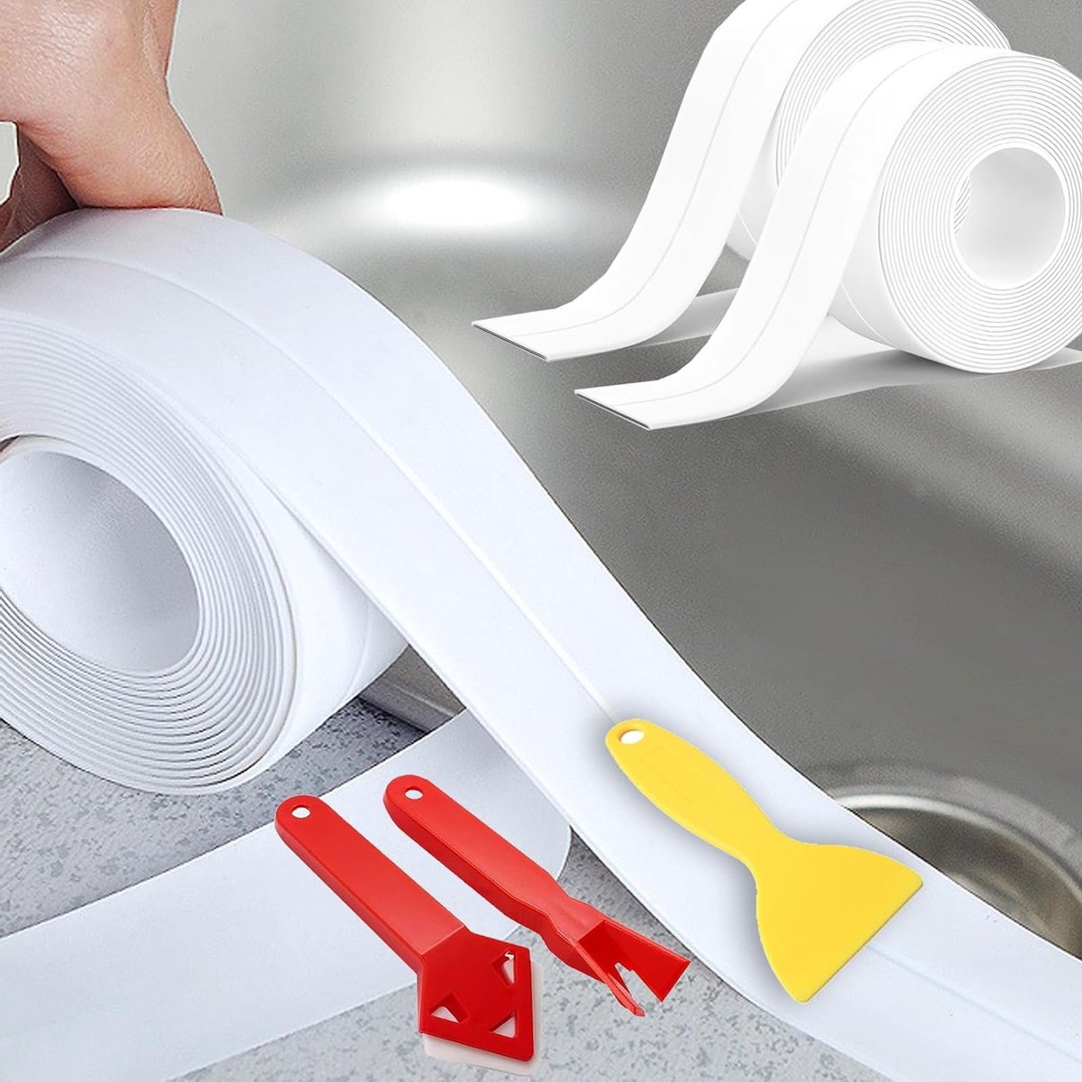 Witte Zelfklevende Sealtape - Waterdichte Plakband voor Keuken en Toilet, Perfect voor Herstellingen en Verbeteringen