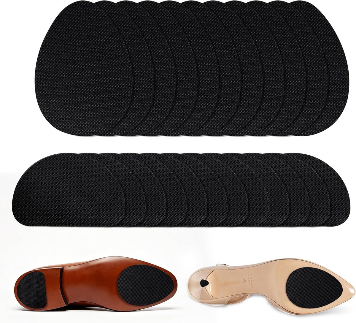 Rubberen zolen voor schoenreparatie - 24 zelfklevende antislip pads voor dames en heren, duurzame en comfortabele schoenzolen