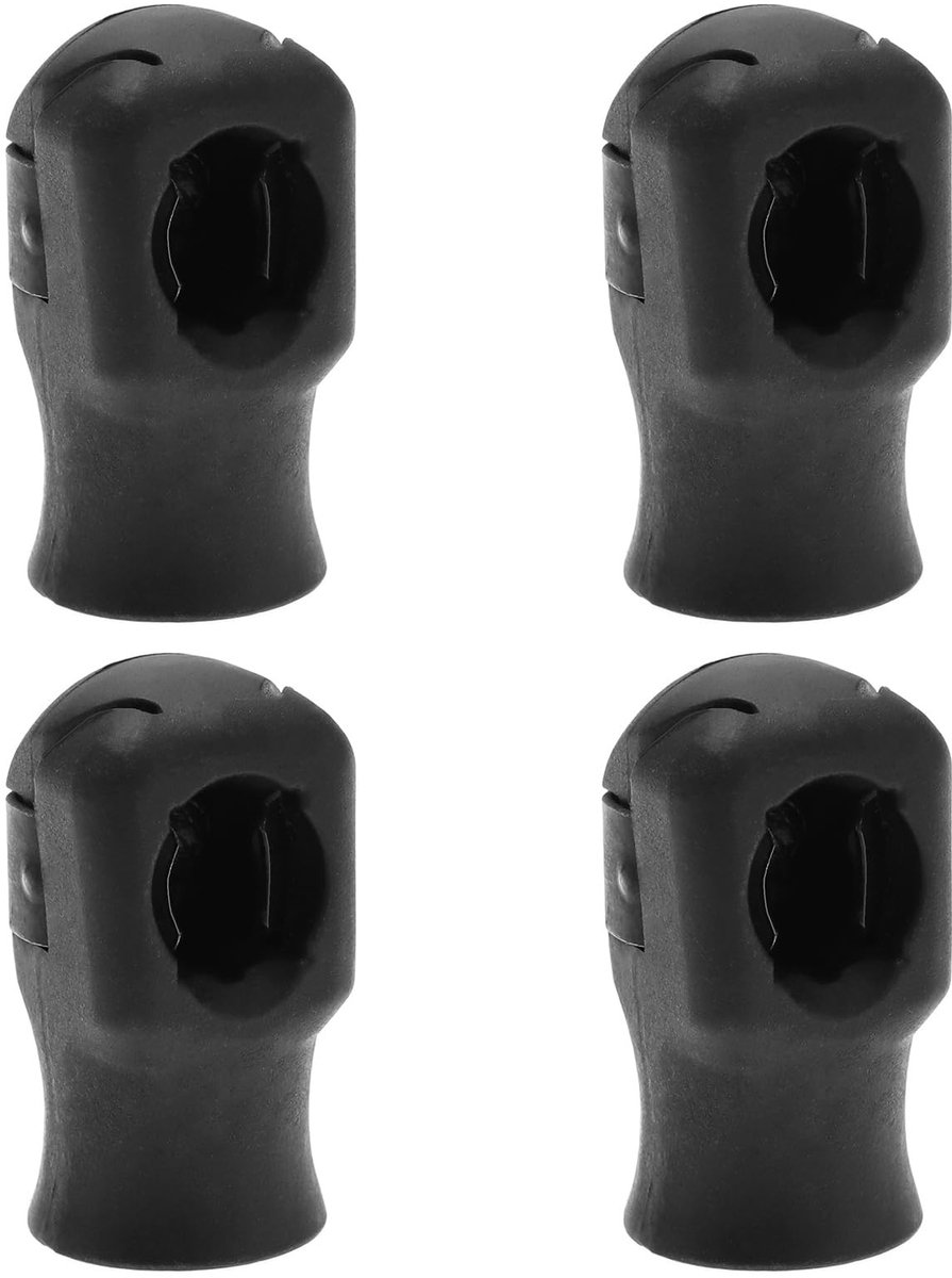 ONF3 - Gasveer Connector - Achterklep Accessoires - Stevig en Duurzaam - Zwart - M6x9.5mm - Geschikt voor 10 mm kogelbussen - 4 stuks