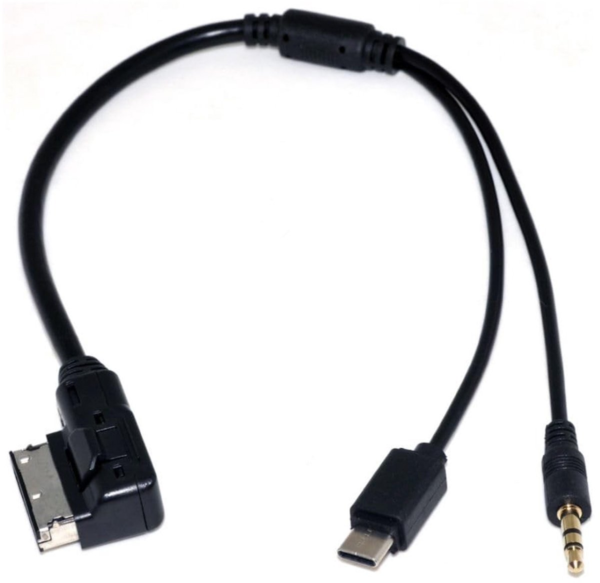 Allecto - MDI naar Stereo 3.5mm Audio Adapterkabel - audiokabel - 30cm - zwart - USB aansluiting - geschikt voor Audi en VW 2014 modellen - kleur: ...