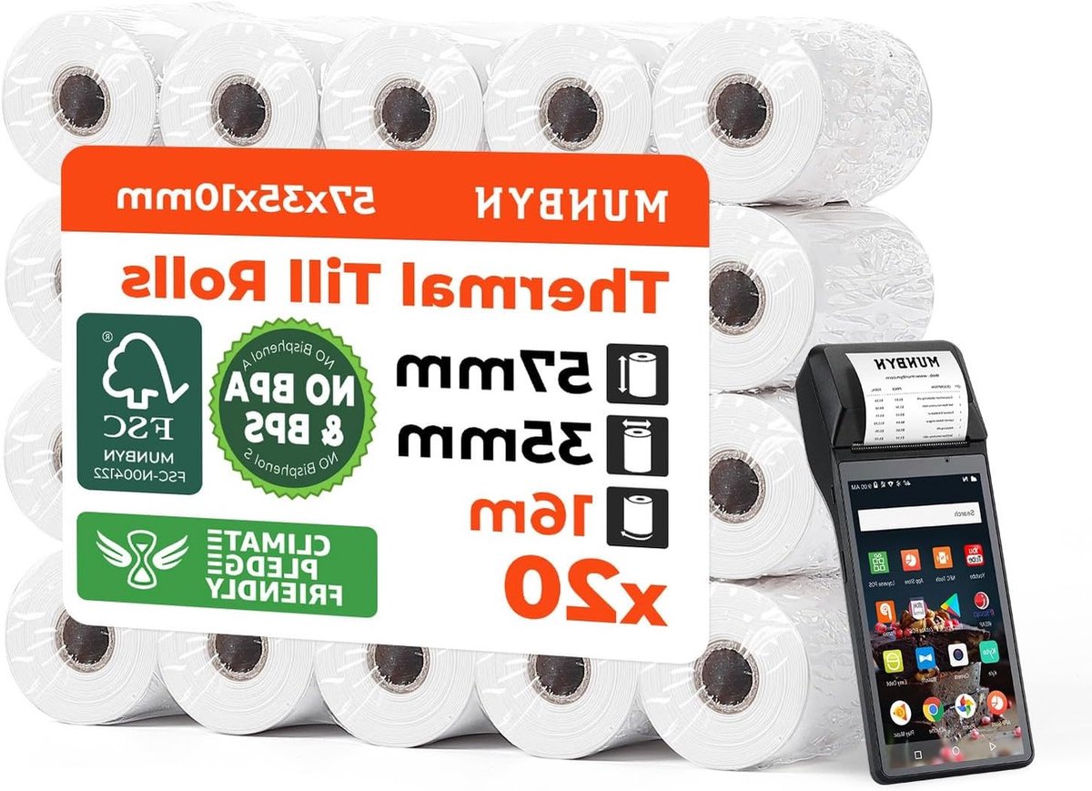 Premium 20 stuks Thermisch Papier 58 x 40 mm voor Kassa en Thermische Printers - Ontvangstrollen voor Betrouwbare Afdrukken