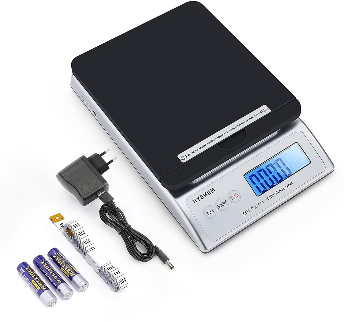 Professionele verzendweegschaal tot 30 kg, tafelweegschaal met batterij en netvoeding, ideaal voor post en pakketten