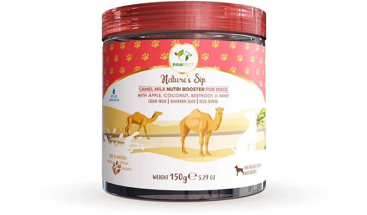 Pawfect Kamelenmelk voor honden - met Appel, Kokosnoot, Biet & Munt - 150 gr.