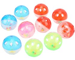 Allecto - Kleurige Vogel Speelballen - Bijtbestendig - Geluidmakend - 4 Stuks - Geschikt voor Parkieten en Papegaaien - Speelgoed voor vogels - Kle...