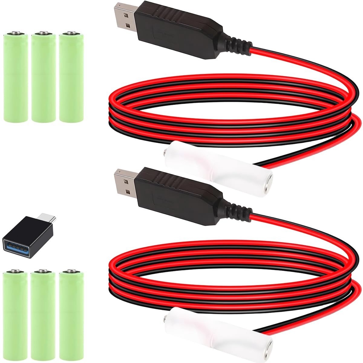 Allecto - USB naar 6V AA Batterijvervanging - Ideaal voor LED Lichten - Voor Apparaten en Toepassingen - Batterijoplossing - Duurzaam - Energiezuin..