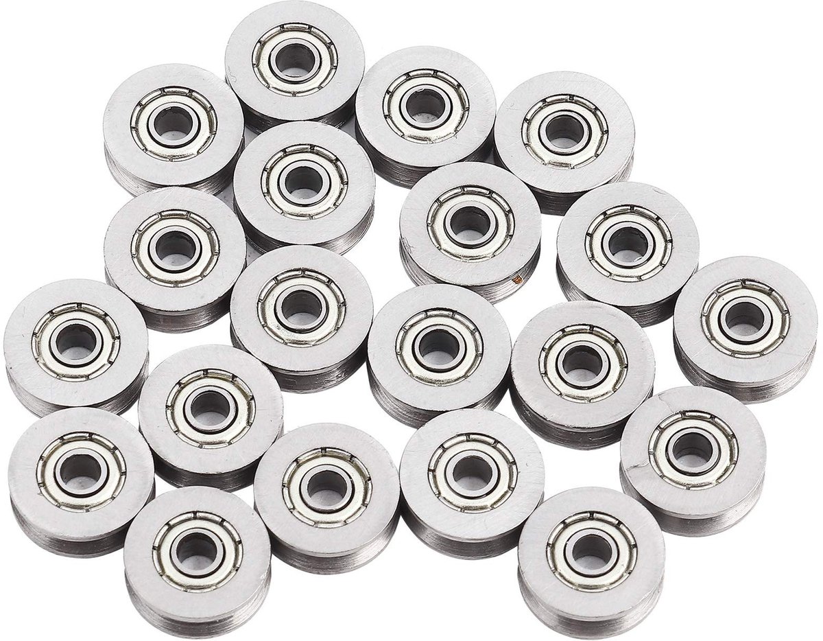 ONF3 - V623ZZ lager - 20 stuks koolstofstaal - Voor spoorrails bewegingssysteem - 3x12x4mm - V-groef kogellager - Hoogwaardige kwaliteit - Gesch...