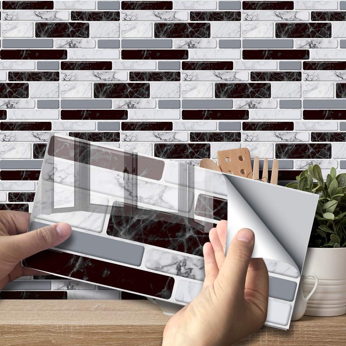 Tile Stickers Set van 9 - Zelfklevende Wanddecoratie voor Keuken, Badkamer en Woonkamer