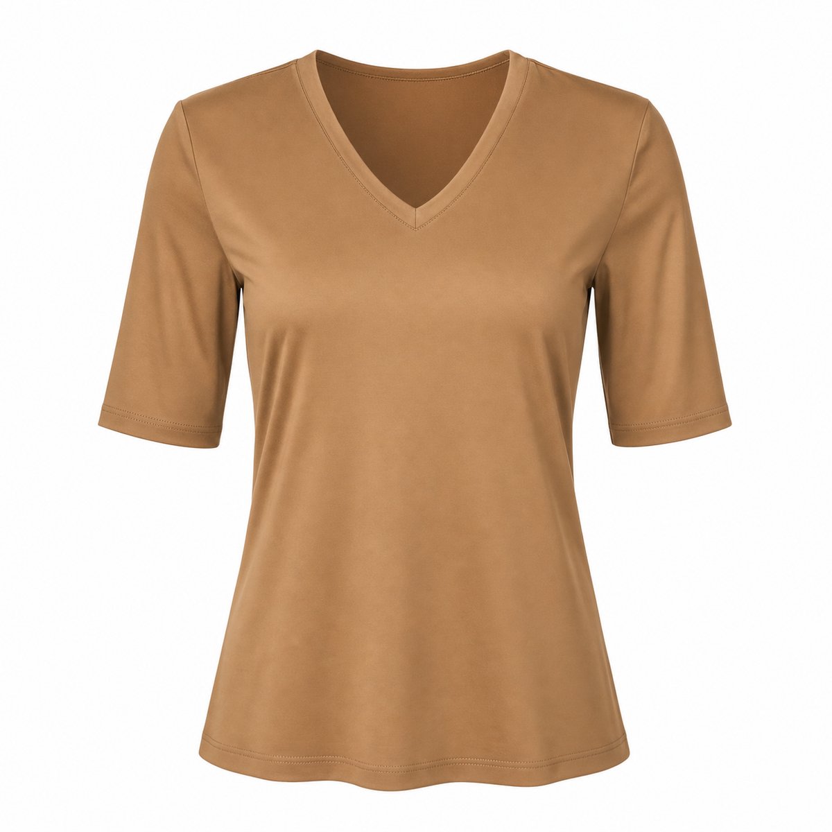 Stella Fiora Top - Camel V-Hals - Dames - Maat S