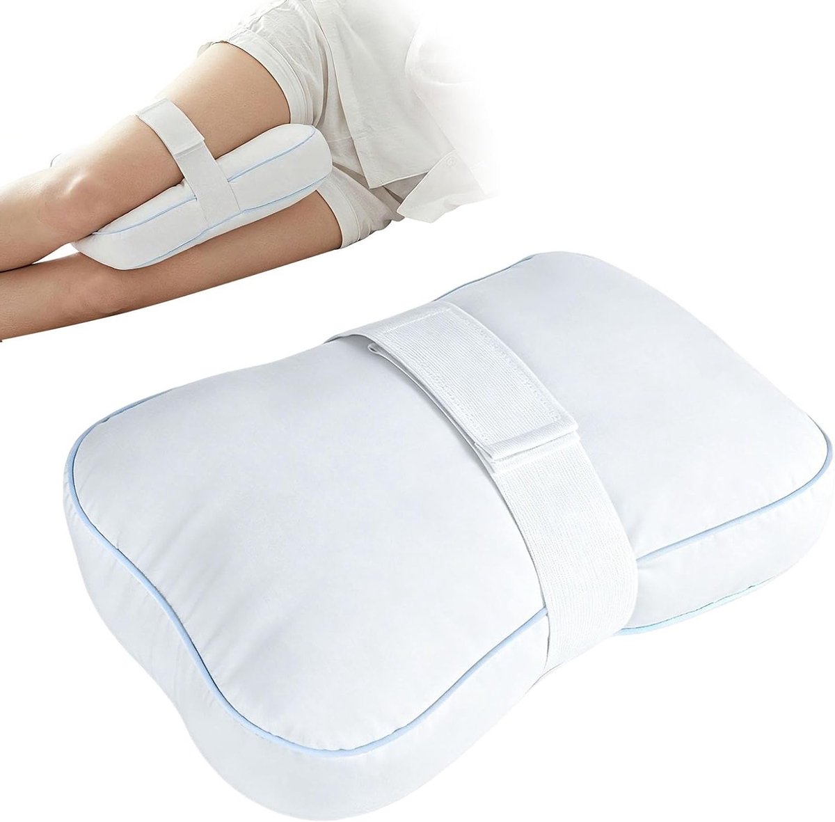 Orthopedisch kniekussen voor zijslapers, ergonomische ondersteuning voor rug en heupen, verstelbare riem voor optimaal comfort